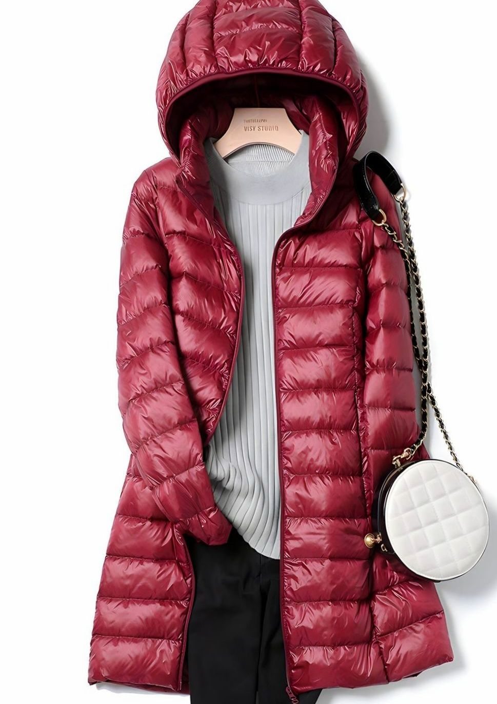 Damenjacke Lange Steppjacke Mit Abnehmbarer Kapuze Und Schlanker Passform Für Kalte Tage – Elegante Jacken Damen 7