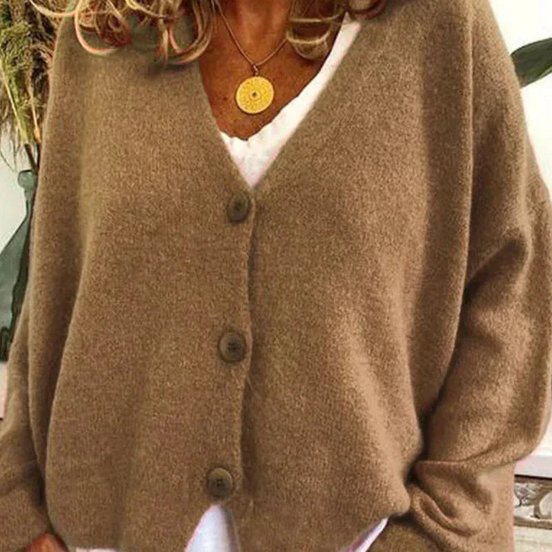Damenjacke V-Ausschnitt – Elegante Strickjacke für Alltag und Büro, Vielseitig Kombinierbar, Jacken Damen 0