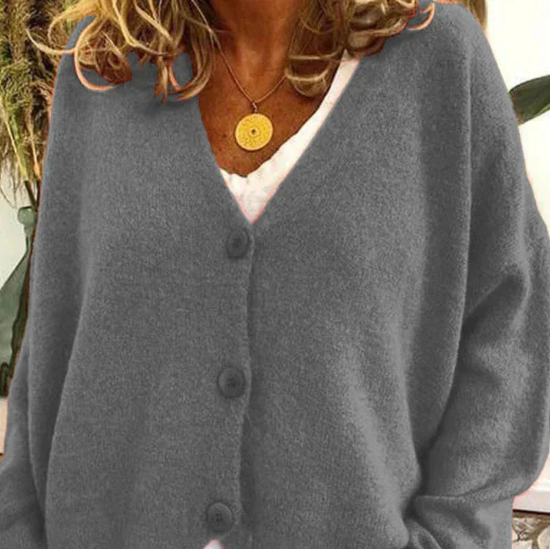 Damenjacke V-Ausschnitt – Elegante Strickjacke für Alltag und Büro, Vielseitig Kombinierbar, Jacken Damen 3