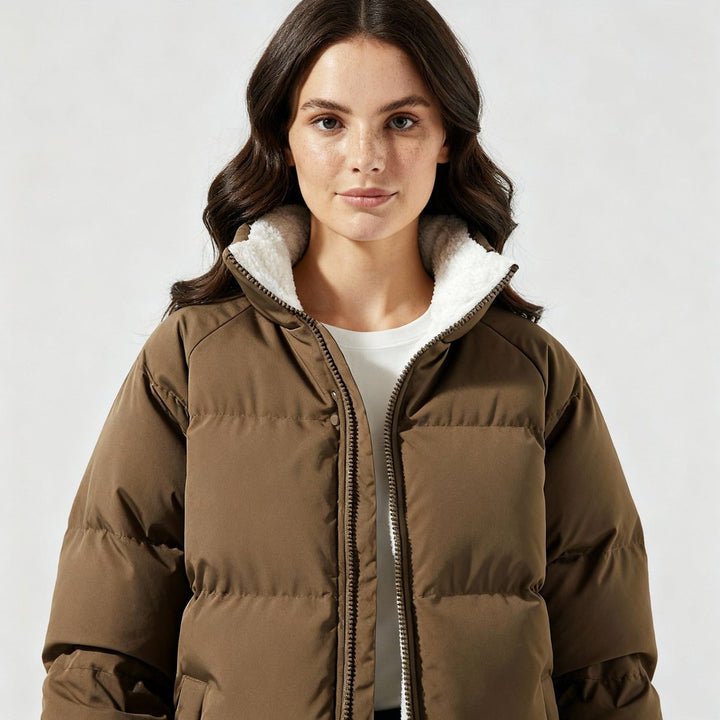 Damenjacke Winterjacke Kapuzen-Pufferjacke Tailliert Warm für Kaltes Wetter 1