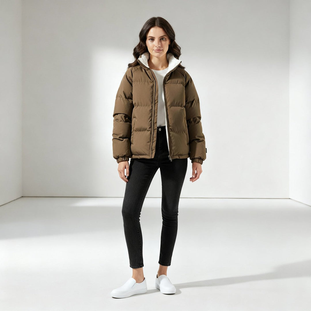 Damenjacke Winterjacke Kapuzen-Pufferjacke Tailliert Warm für Kaltes Wetter 2