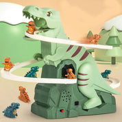 Dinosaur Race Track Legesæt – Interaktiv bane med LED-belysning og automatiske klatrebiler til børn 1