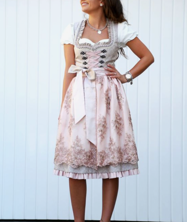 Dirndl Schwarz Damen Kleid Elegant Festlich – Klassisches Dirndlkleid Für Oktoberfest und Besondere Anlässe 1