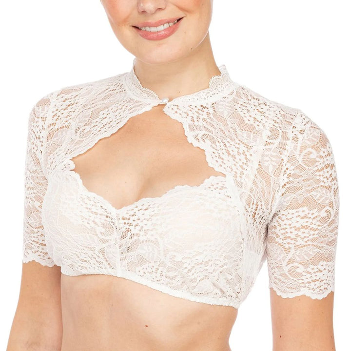 Dirndlbluse Langarm Mit Spitze – Elegante Dirndl Bluse Für Damen Im Oktoberfest Look 0