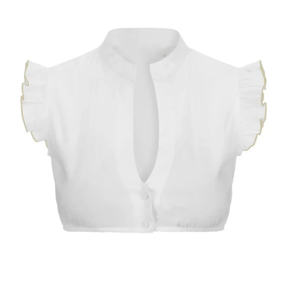 Dirndlbluse Schwarz – Elegante Kurzärmelige Trachtenbluse Für Damen, Vielseitig Für Alltag Und Festlichkeiten 0