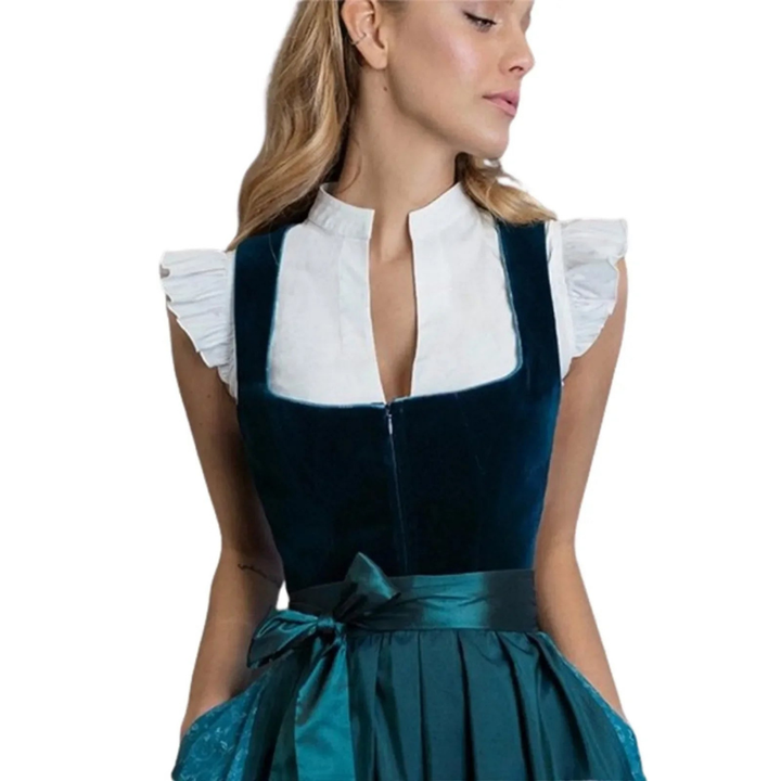 Dirndlbluse Schwarz – Elegante Kurzärmelige Trachtenbluse Für Damen, Vielseitig Für Alltag Und Festlichkeiten 1