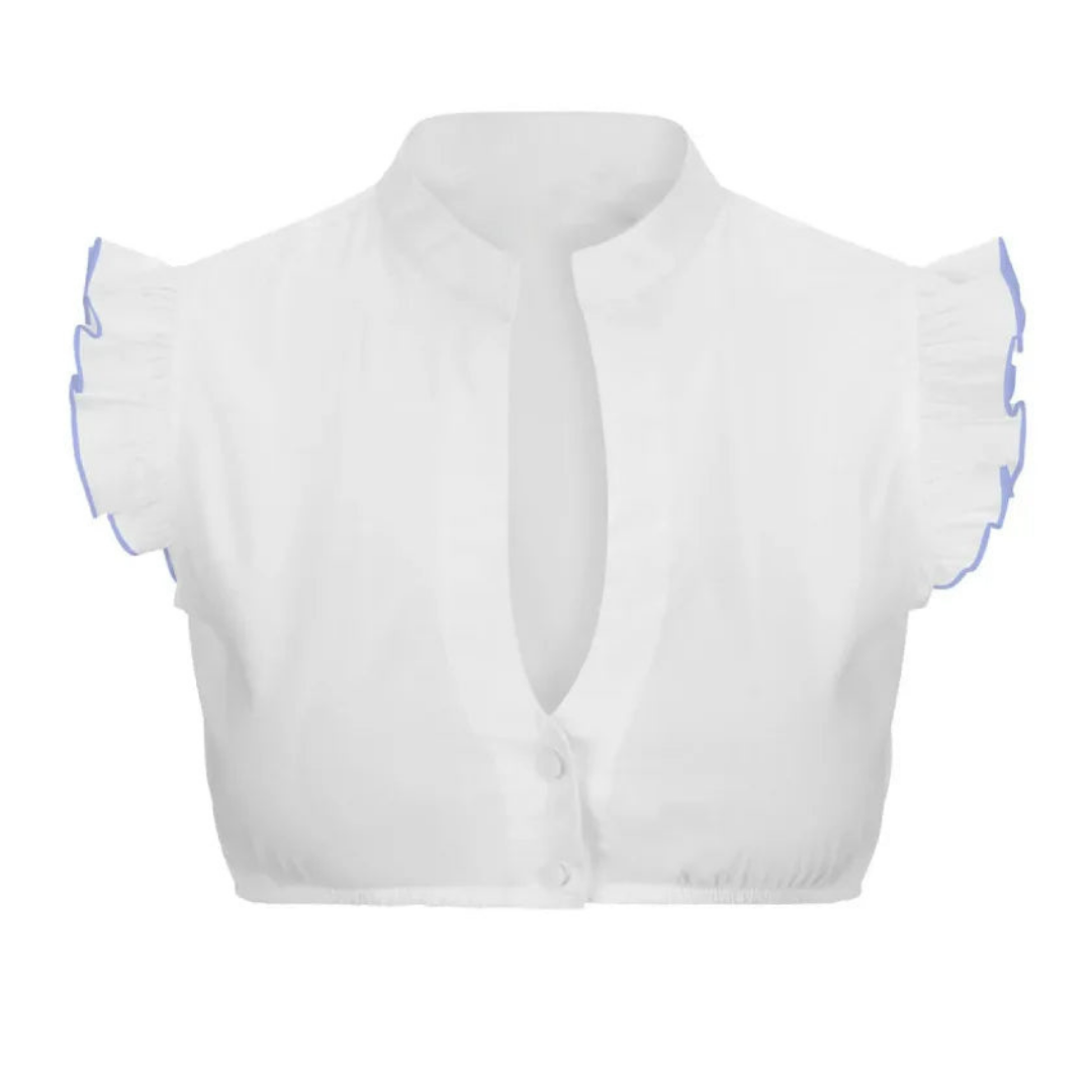 Dirndlbluse Schwarz – Elegante Kurzärmelige Trachtenbluse Für Damen, Vielseitig Für Alltag Und Festlichkeiten 3