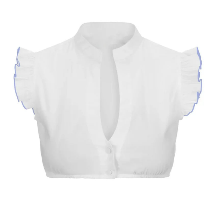 Dirndlbluse Schwarz – Elegante Kurzärmelige Trachtenbluse Für Damen, Vielseitig Für Alltag Und Festlichkeiten 3