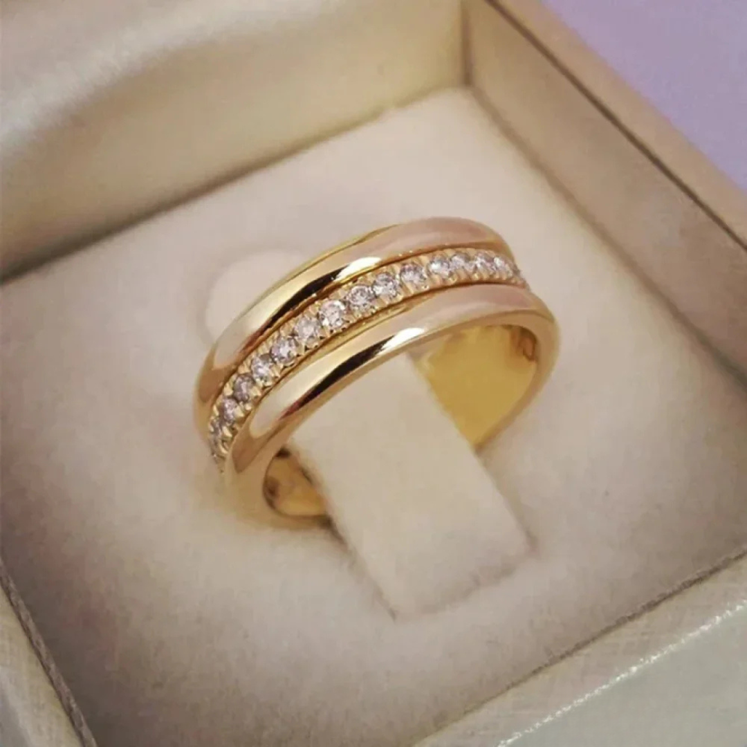 Dobbelt zirkonia ring – Elegant smykke til enhver lejlighed 0