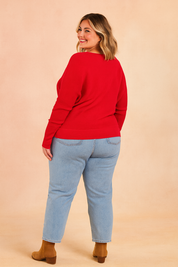 Dorota | Oversized sweater med V-hals 1