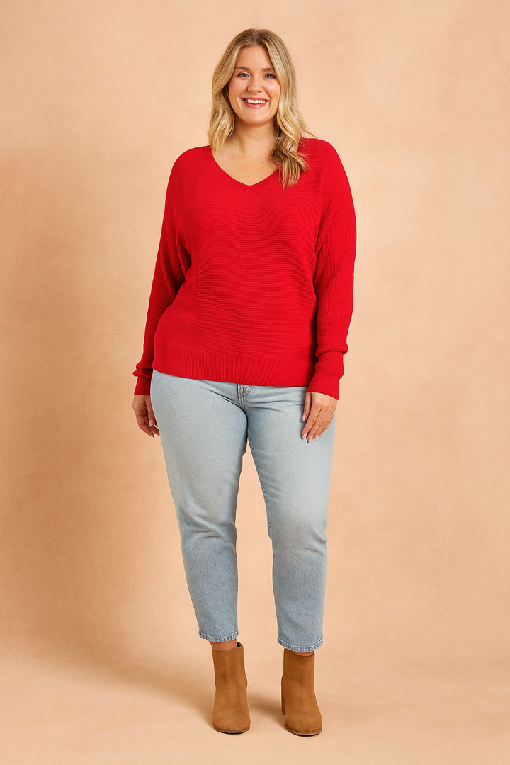 Dorota | Oversized sweater med V-hals 2
