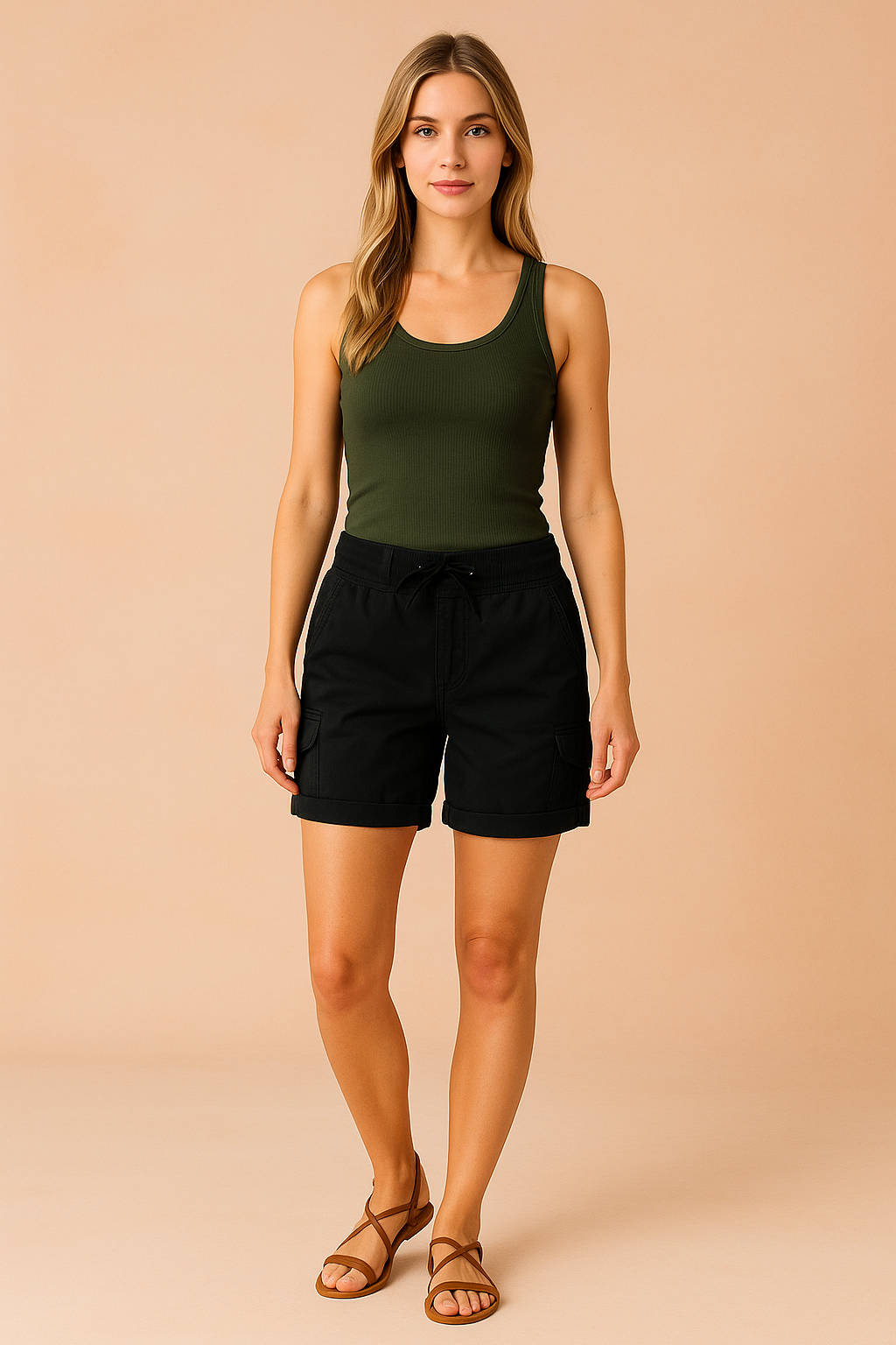 Dorothy | Dame cargo shorts med lommer 1
