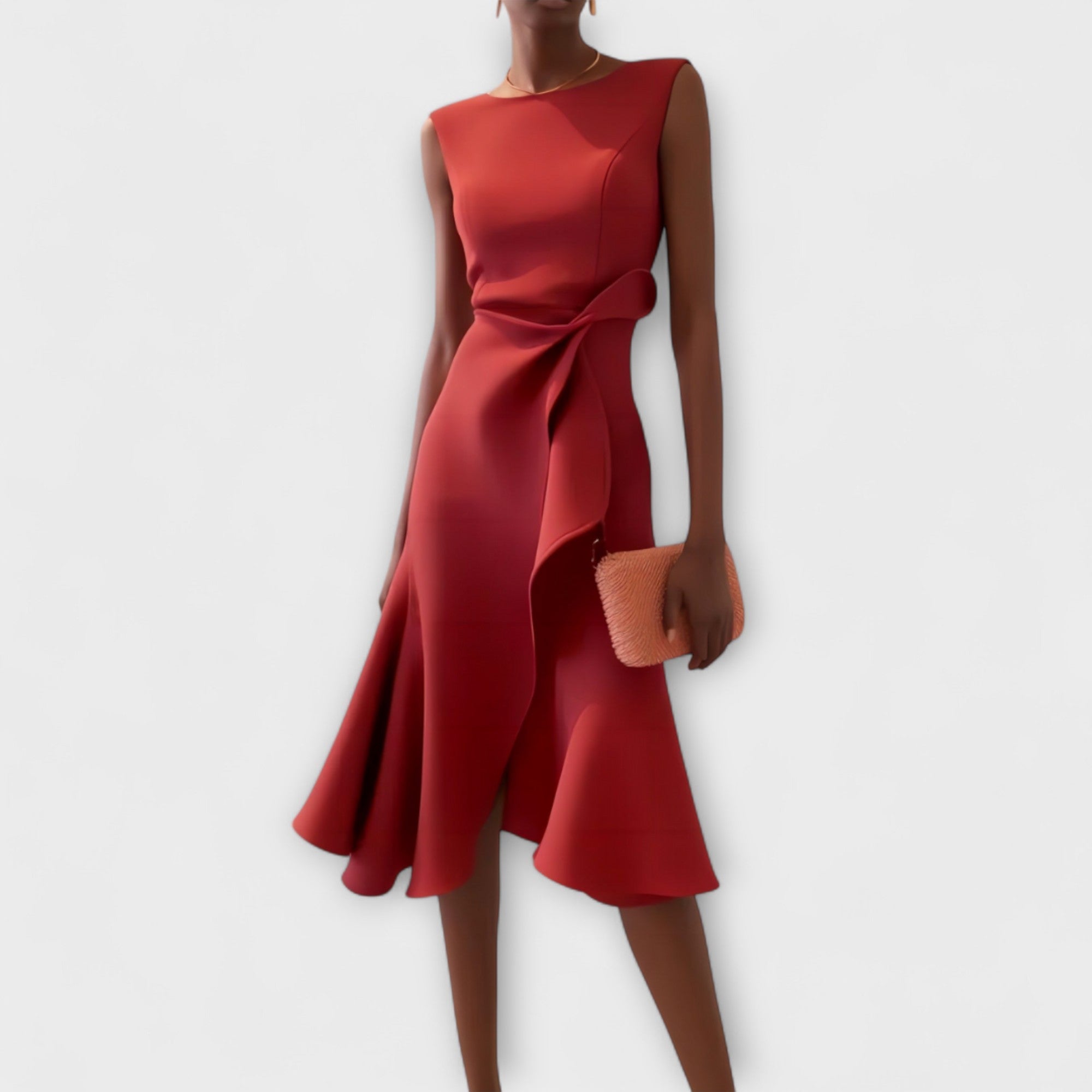 Elegant Asymmetrisk Midi Kjole til Kvinder - Tidløs Stil til Sommerfester 0