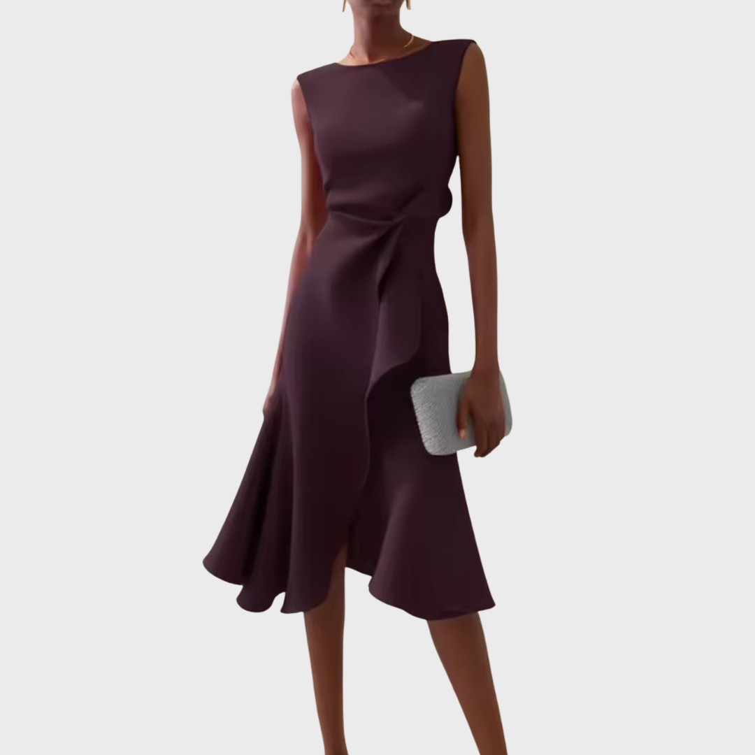 Elegant Asymmetrisk Midi Kjole til Kvinder - Tidløs Stil til Sommerfester 11