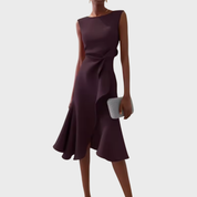Elegant Asymmetrisk Midi Kjole til Kvinder - Tidløs Stil til Sommerfester 11