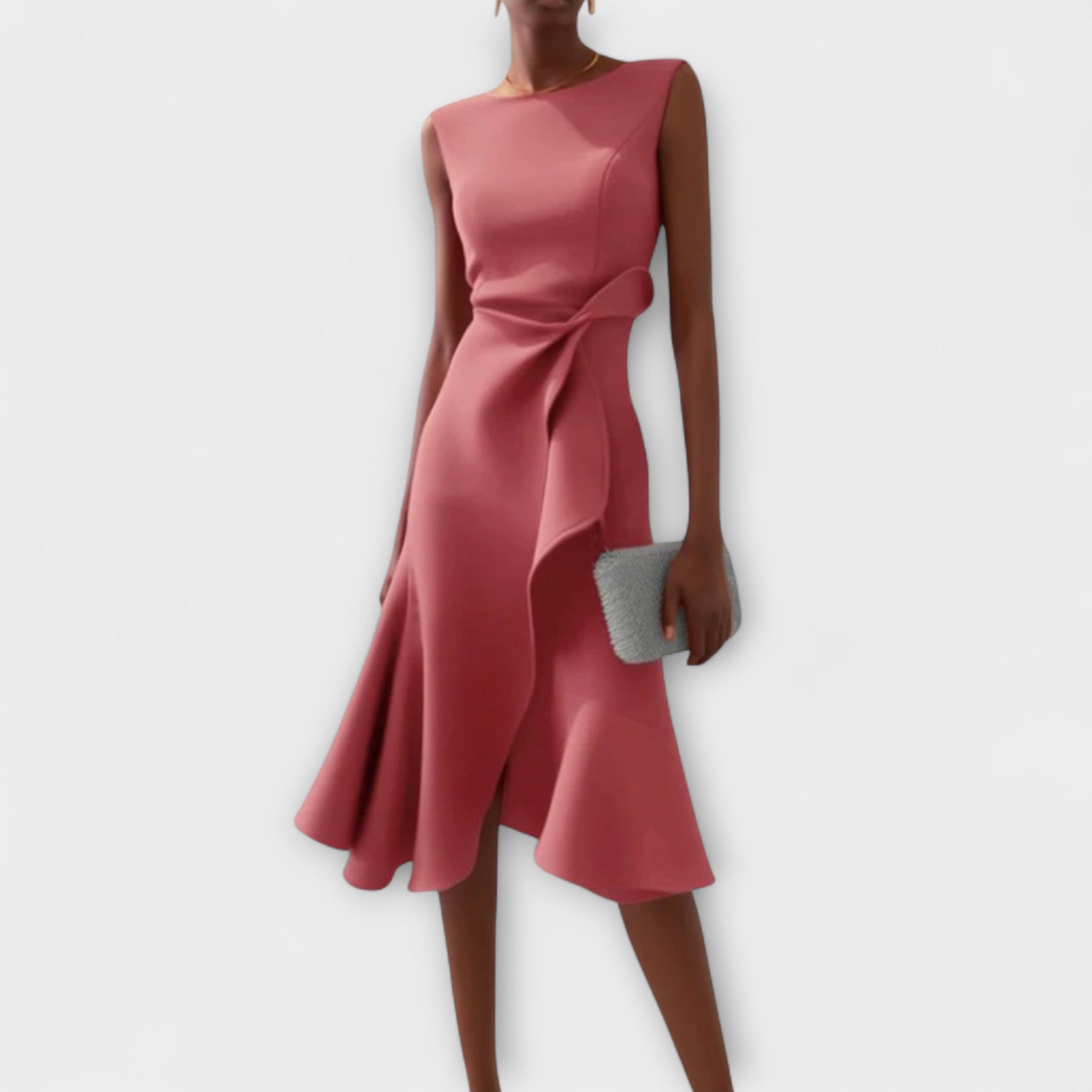 Elegant Asymmetrisk Midi Kjole til Kvinder - Tidløs Stil til Sommerfester 2
