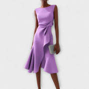 Elegant Asymmetrisk Midi Kjole til Kvinder - Tidløs Stil til Sommerfester 4