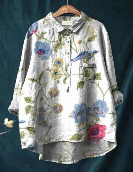 Elegant Blomstret Bluse til Kvinder - Tidløs Stil og Feminin Komfort 13
