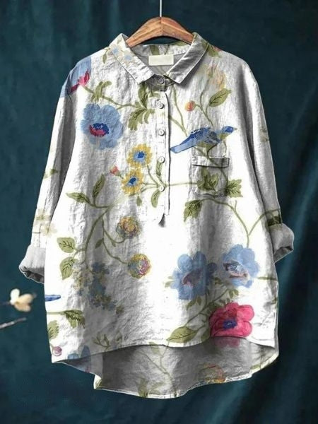 Elegant Blomstret Bluse til Kvinder - Tidløs Stil og Feminin Komfort 13