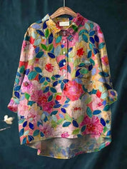 Elegant Blomstret Bluse til Kvinder - Tidløs Stil og Feminin Komfort 2