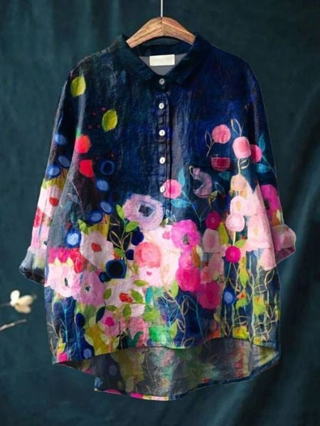 Elegant Blomstret Bluse til Kvinder - Tidløs Stil og Feminin Komfort 5