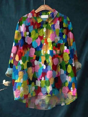 Elegant Blomstret Bluse til Kvinder - Tidløs Stil og Feminin Komfort 7