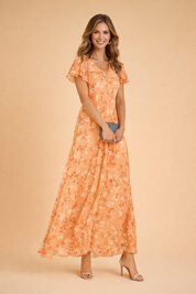 Elegant Blomstret Midi Kjole Til Kvinder - Tidløs Charme Og Sofistikering 0