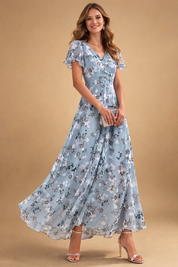 Elegant Blomstret Midi Kjole Til Kvinder - Tidløs Charme Og Sofistikering 2