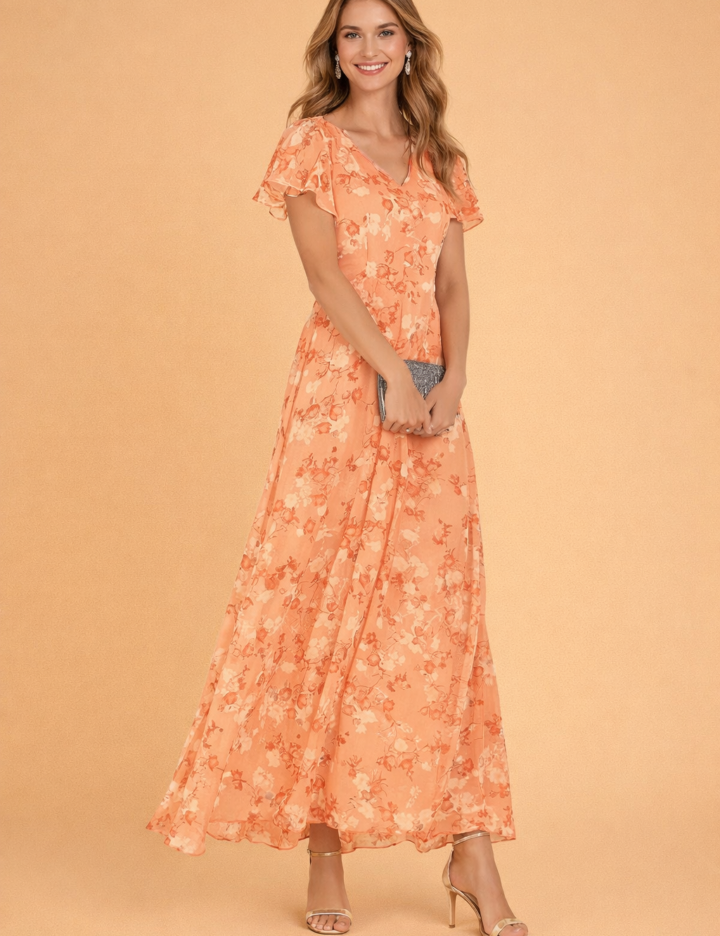 Elegant Blomstret Midi Kjole Til Kvinder - Tidløs Charme Og Sofistikering 5