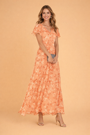 Elegant Blomstret Midi Kjole Til Kvinder - Tidløs Charme Og Sofistikering 5