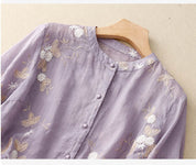 Elegant Bluse Med Blomsterbroderi Til Kvinder - Tidløs Stil og Komfort 7