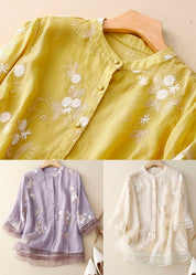 Elegant Bluse Med Blomsterbroderi Til Kvinder - Tidløs Stil og Komfort 8