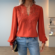 Elegant Bluse Til Kvinder - Tidløs Stil, Flatterende Silhuet, Alsidig Til Hverdag Og Fest 0