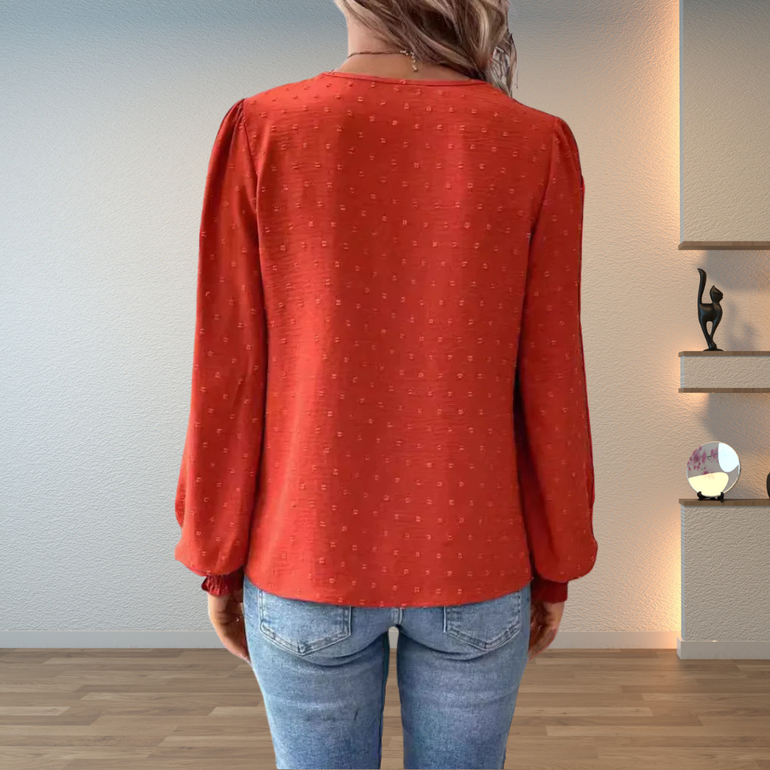 Elegant Bluse Til Kvinder - Tidløs Stil, Flatterende Silhuet, Alsidig Til Hverdag Og Fest 1