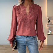 Elegant Bluse Til Kvinder - Tidløs Stil, Flatterende Silhuet, Alsidig Til Hverdag Og Fest 3