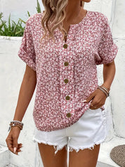 Elegant Bluse med Blomsterprint til Kvinder - Ideel til Sommer og Aftener 2