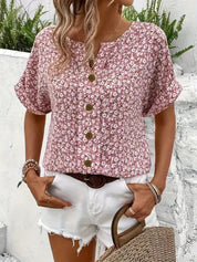 Elegant Bluse med Blomsterprint til Kvinder - Ideel til Sommer og Aftener 3