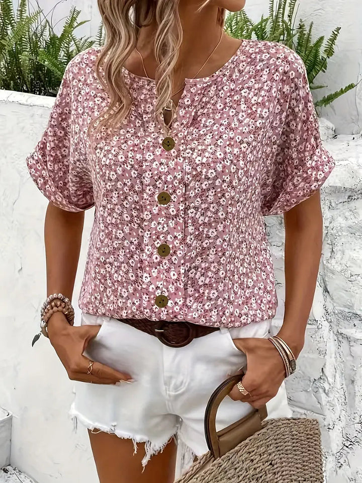 Elegant Bluse med Blomsterprint til Kvinder - Ideel til Sommer og Aftener 3
