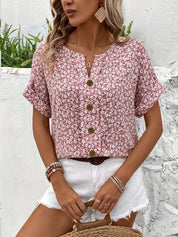 Elegant Bluse med Blomsterprint til Kvinder - Ideel til Sommer og Aftener 4