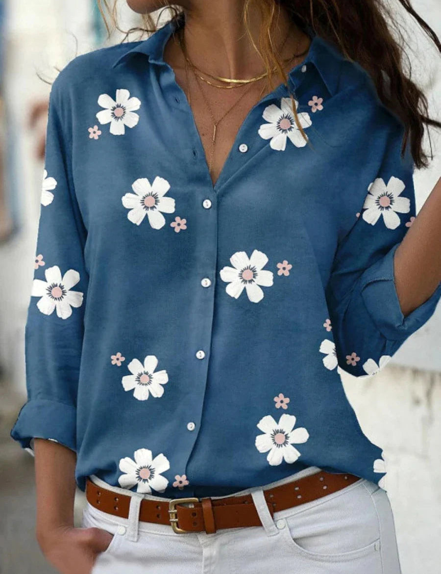 Elegant Bluse med Blomsterprint til Kvinder - Tidløs Stil og Komfortabel Pasform 2