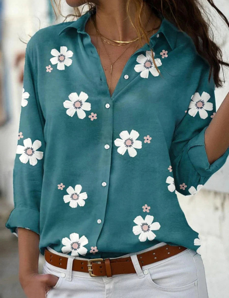 Elegant Bluse med Blomsterprint til Kvinder - Tidløs Stil og Komfortabel Pasform 3