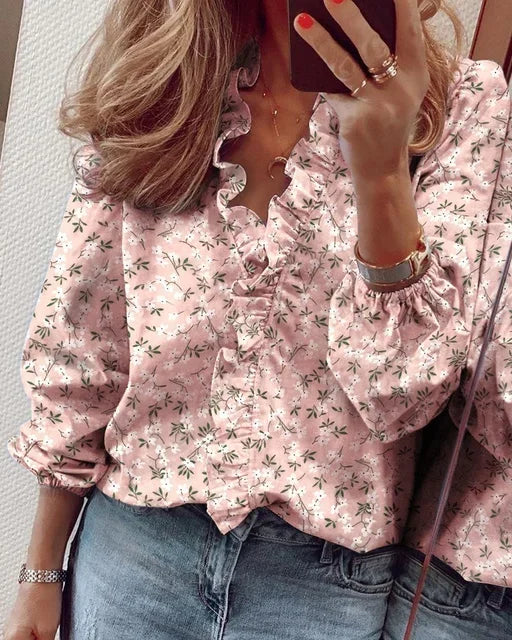 Elegant Bluse med Flæser til Kvinder - Romantisk og Yndefuld Stil til Sommer 4