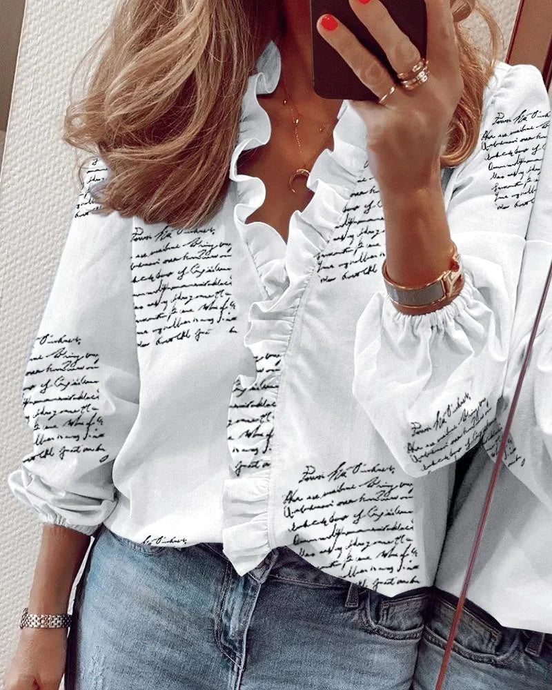 Elegant Bluse med Flæser til Kvinder - Romantisk og Yndefuld Stil til Sommer 5