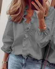 Elegant Bluse med Flæser til Kvinder - Romantisk og Yndefuld Stil til Sommer 6