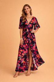Elegant Maxi Kjole Lange Ærmer - Stilfuld Maxikjole Tilbud Kvinder, Perfekt Til Sommer, Lange Hvite Kjoler 1