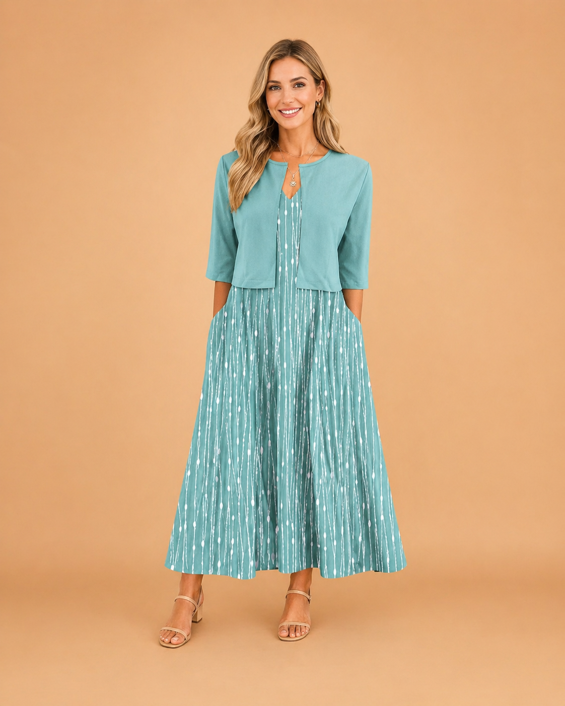 Elegant Midi-blomstret Kjole til Kvinder - Perfekt til Sommerbegivenheder 3