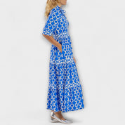 Elegant Midi Kjole med Kædemønster til Kvinder - Perfekt til Sommer 6