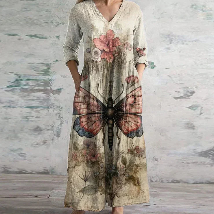 Elegant Retro Maxi Kjole til Kvinder - Vintage-Inspireret Sommerstil med Flatterende Pasform 2