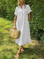 Elegant Stribet Skjortebluse Dame - Ideel til Sommerbrug og Alle Anledninger 1