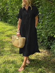 Elegant Stribet Skjortebluse Dame - Ideel til Sommerbrug og Alle Anledninger 2